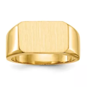 10k Yellow Gold 10.0x15.0mm Closed Back Signet Ring for Men Size 10 - Picture 1 of 5