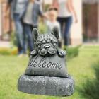 French-Bulldog Statue Garden Welcome Sign Decoration Resin Craft Animal Welcome