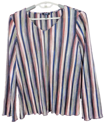 Blusa JONES NEW YORK Mujer Texturizada Elastizada Poliéster Multicolor Rayas L Foto 1 de 4