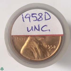 Roll of - 1958-D Lincoln Wheat Cents -Uncirculated Details - with Problems - Picture 1 of 4