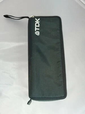 TDK Case Logic 15 Cassette Tape Storage Holder Zipper Black Good Condition - Image 1 of 4