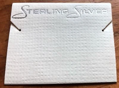50ct Lot Sterling Silver Cream Plastic Holder Hanging Earrings Display Cards - Image 1 of 4