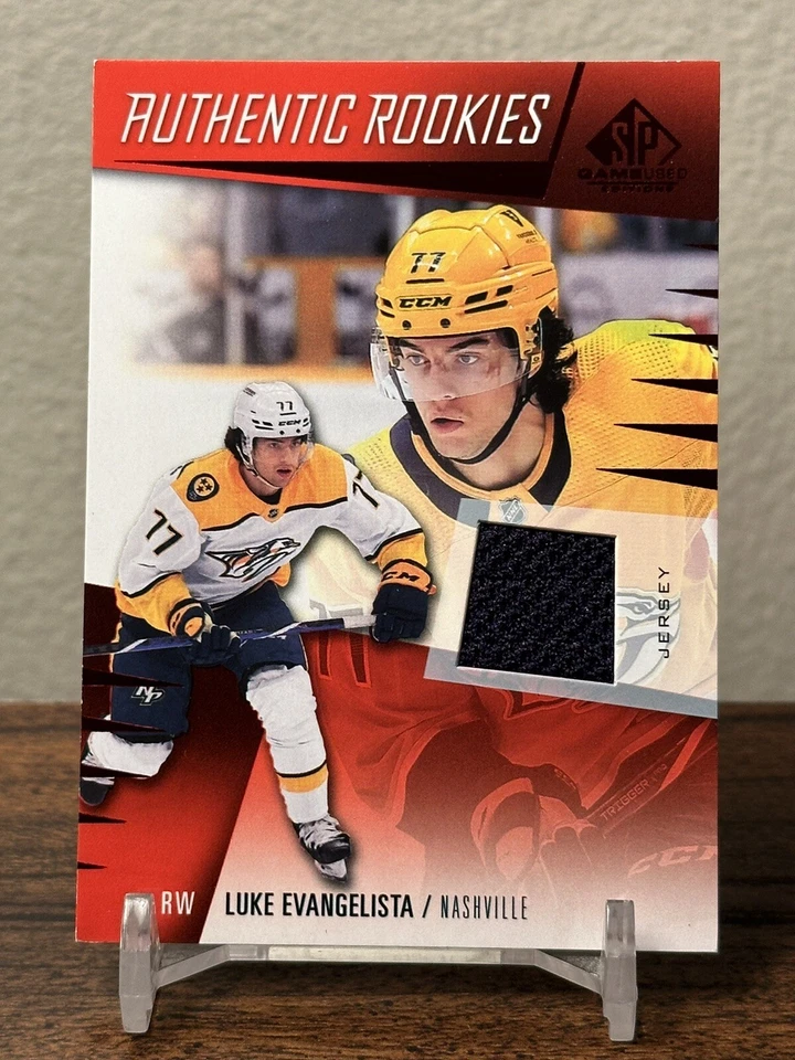 Luke Evangelista 2023-24 Upper Deck SP Game Used Authentic Rookies Jersey RC 223 - Image 1 of 2