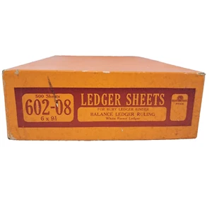 Vintage Wilson Jones Ledger Sheets 400 Count 6"x9 1/2" Punched 602-08 - Picture 1 of 15