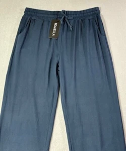 Noahella Joggers Womens XL Blue Side Pockets Elastic Waist Drawstring Cuff Ankle - Picture 1 of 13
