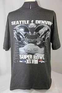 NFL Super Bowl XLVIII 48 Feb 2 2014 Seahawks Broncos Graphic Print T Shirt Men L - Bild 1 von 7