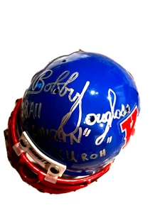 BOBBY DOUGLASS MINI CASCO AUTOGRAFATO KANSAS UNIVERSITY T/B CON CACAO E 2 INS. - Foto 1 di 2
