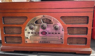 Crosley Rochester CR66 5-in-1 Record Player Turntable Cassette CD AM FM Radio. - Image 1 of 4