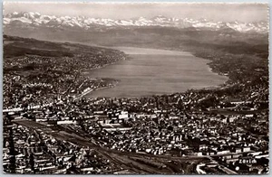 Zúrich Suiza Edificios Panorama Océano Montaña Foto Real RPPC Postal - Imagen 1 de 2
