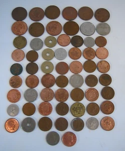 Miscellaneous  Lot of 63 Vintage Foreign Coins Canada England France Others - Bild 1 von 18
