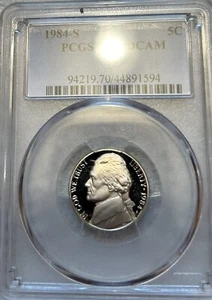 S 5C Jefferson 1984 prueba de níquel graduación profesional PR70DCAM - Imagen 1 de 4