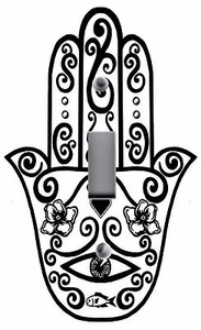Lichtschalterplatte Steckdosenabdeckungen ~ HAMSA ~ BÖSER BLICK IM HANDBILD - Bild 1 von 26