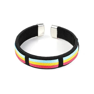 Pulsera Unisex Orgullo Gay Pansexual Rayas Negro Puño Silicona Totalmente Nueva - Imagen 1 de 1