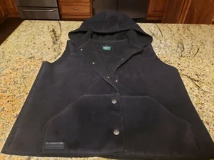Lauren Ralph Lauren Faux Suede Shearling Soft Sherpa Vest Jacket Hoodie - Size M - Picture 1 of 12