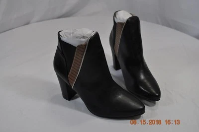 Botines Mark by Avon Sideswipe Talla 6 Cuero Negro 3" Tacón Grueso Foto 1 de 4