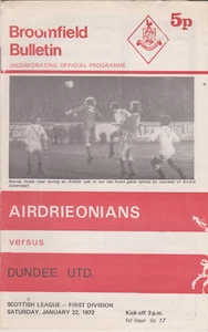 Programme / Programma Airdrieonians v Dundee United 22-01-1972 - Imagen 1 de 1