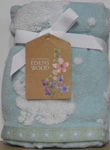 EDENS HOLZ HANDTÜCHER BLAU HASE KANINCHEN 16 X 26 NEU - Bild 1 von 2