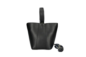Italienische Echtleder Handtasche/Eimertasche - schwarz - Bild 1 von 8