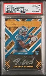 22 Panini XR Jameson Williams Luminous Endorsements Rookie Gold Auto /10 PSA 9 - Picture 1 of 2
