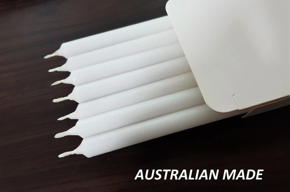 AUSTRALIAN MADE White Meditation/Prayer/Dinner Candles Taper Candles Unscented - image 1 of 1