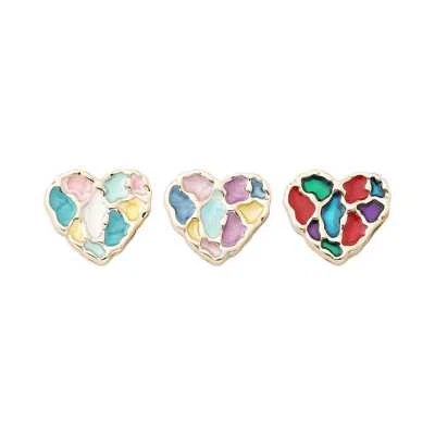 5pcs Heart Metal Decorative buttons Enamel style Sewing Clothing Crafts Diy 20mm - Image 1 of 4