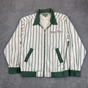 Bogey Boys Jacket Mens M White Green Pin Stripes Golf Casual - Picture 1 of 14