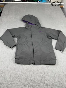 The North Face Jacket Youth L 14-16 Gray Hyvent Hooded STRAP Rain Ski MESH LINED - Picture 1 of 24