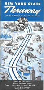 Official 1958 Road Map NEW YORK THRUWAY Highway Interchanges Service Areas 658 - Picture 1 of 5