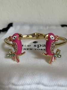 Kate Spade New York Haute Stuff Parrot Open Hinge Bangle Bracelet New w/ KS Bag - Picture 1 of 16