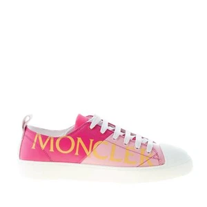 MONCLER Damen Schuhe Sneaker Linda Leder rosa zweifarbig mit Siebdruck - Bild 1 von 7