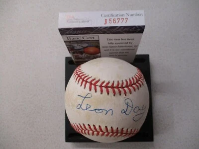 Leon Day Official National League William Bill D. White Toned Baseball JSA COA - Image 1 of 4