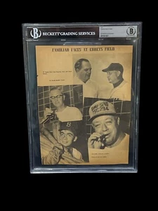 CHARLIE DIGIOVANNA BATBOY BROOKLYN DODGERS SIGNED AUTOGRAPH 8X10 CUT BECKETT BAS - Picture 1 of 3