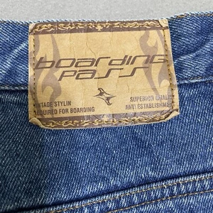 VINTAGE Herren Wide Leg Baggy Jeans 40x30 Blau Denim Skate 90’s Y2K GETRAGEN Grunge - Bild 1 von 22