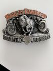 Harley Davidson belt buckle Roam Wild Run Free
