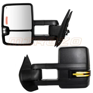 2 Pcs Power Heated Tow Mirrors LED Switchback For 2007-2014 Silverado Sierra - Imagen 1 de 12
