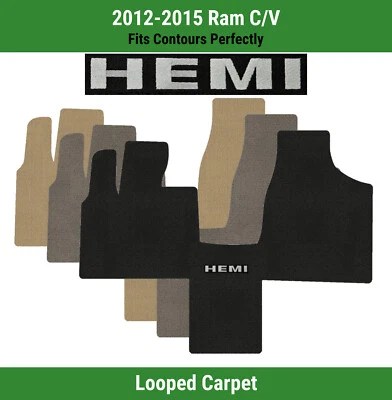 Alfombra delantera Lloyd Classic Loop para '12-15 Ram C/V con Hemi plateado sobre negro Foto 1 de 4