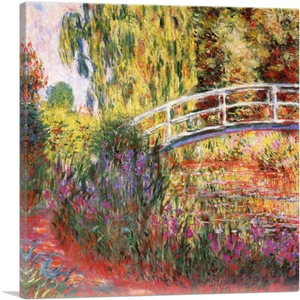 The Japanese Bridge - The Water-Lily Pond Canvas Art Print by Claude Monet - Picture 1 of 11