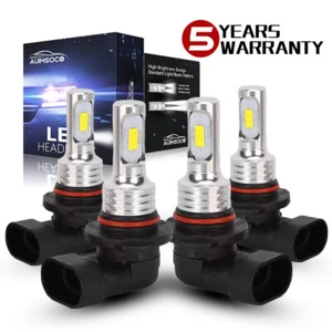 9006 9005 LED Headlight KIT Combo Bulbs High Low Beam Super Bright White 10000K - Picture 1 of 13