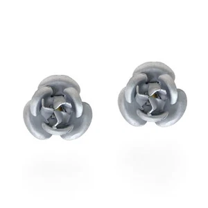Pendientes de tachuelas de plata rosa 0,925 en flor - Imagen 1 de 3