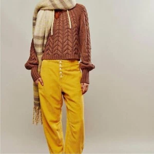 Neu ohne Etikett! Free People, Sandra Pullover mit Zopfmuster, Pecan Pie, Gr. Small - Bild 1 von 13