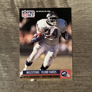 1991 Pro Set Football Card #20 Ottis Anderson Giants Milestone 10,000 Yards NFL - Picture 1 of 2