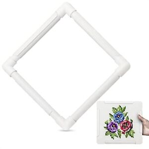 11 Inch Plastic Embroidery Hoop - Snap Needlework Frame White Plastic Sewing ...