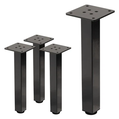 4x Patas de mesa 30cm de acero gris oscuro pies para muebles de altura regulable - Imagen 1 de 4
