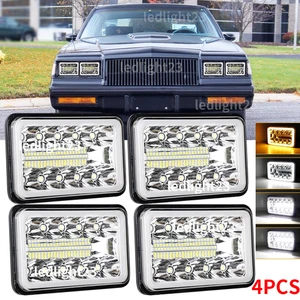 4PCS 4x6" inch LED Headlights DRL Hi/Lo Fit 1982-1987 Buick Regal Grand National - Picture 1 of 13