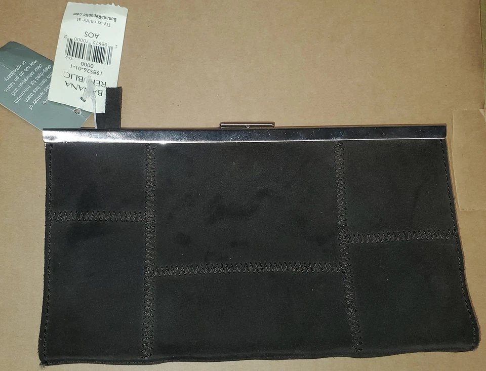 Banana Republic Brown/Green Cow Split Leather Clutch Purse Wallet  - Image 1 of 4