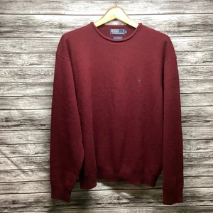 Vintage Polo Ralph Lauren Sweater Mens XL Red 100% Lambswool Preppy Y2K - Picture 1 of 9