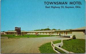 Vintage 1960er GUYMAN, Oklahoma Postkarte Townsman Motel Highway 54 Roadside / unbenutzt - Bild 1 von 2
