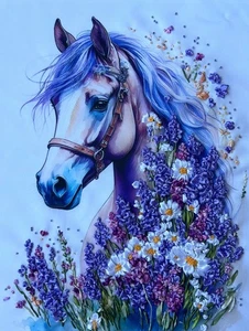 Pintura 3D bordada a mano que representa un hermoso caballo/¡Envío gratuito! - Imagen 1 de 2