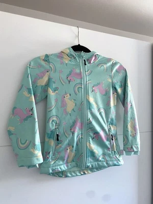 Lupilu Softshelljacke 122/128 mintgrün türkis Jacke Mädchen Einhörner Kinder - Bild 1 von 4