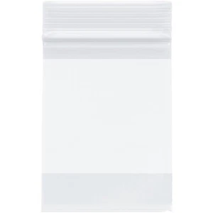 Plymor 3" x 4", 4 Mil with White-Block Heavy Duty Zipper Reclosable Plastic Bags - Picture 1 of 3